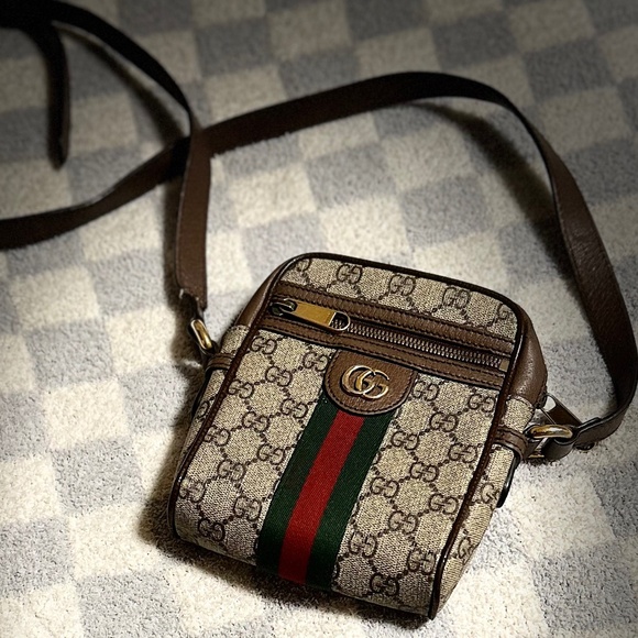 Vintage 80s Gucci Logo Canvas Crossbody Bag - Etsy Gucci crossbody bag